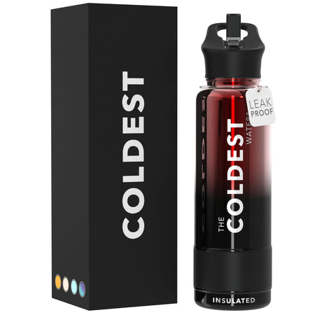Coldest Insulated Water Bottle with Straw Lid - Stainless Steel Metal Thermos for Men & Women (Matte Black, 32 oz)