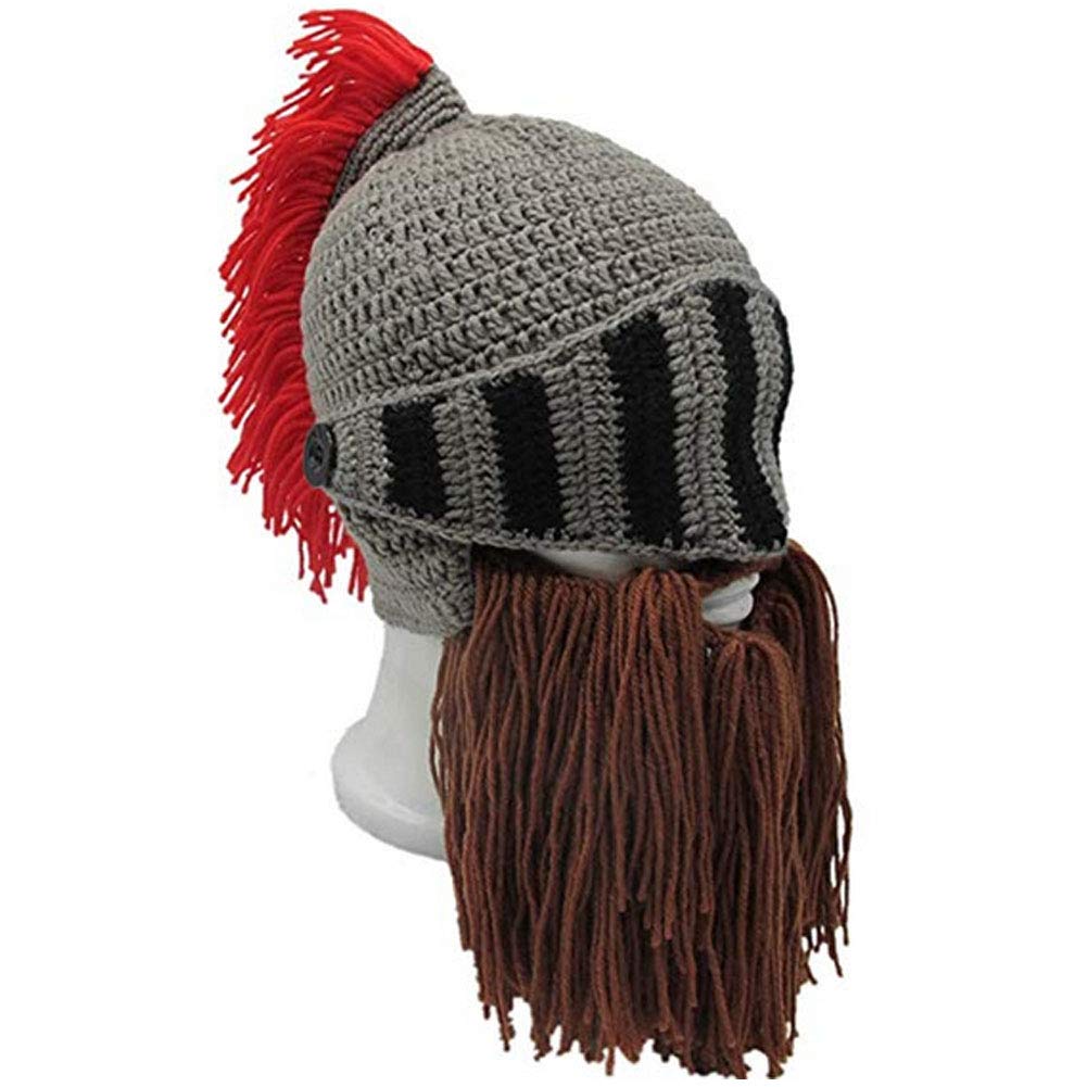 Creative Barbarian Knit Beard Hat Funny Knit Cap Wig Beanie Hats Beard Facemask
