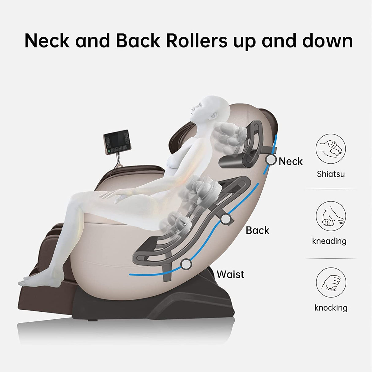 Real Relax 2024 Dual Core S Track Full Body Zero Gravity Massage Chair Recliner with App Control, Black