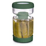 WhiteRhino Pickle Jar with Strainer Flip,34oz Pickle Container Pickle and Olive Hourglass Jar,Glass Flip Pickle Jar Juice Separator Jar with Airtight Lid for Jalapeno Gherkin