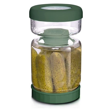 WhiteRhino Pickle Jar with Strainer Flip,34oz Pickle Container Pickle and Olive Hourglass Jar,Glass Flip Pickle Jar Juice Separator Jar with Airtight Lid for Jalapeno Gherkin