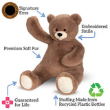 Vermont Teddy Bear Giant Elephant Stuffed Animal - 6 Foot Big Stuffed Elephant Plush from Giant Cuddle Collection - Collectible Plushies for Kids & Adults | Crafted in The USA