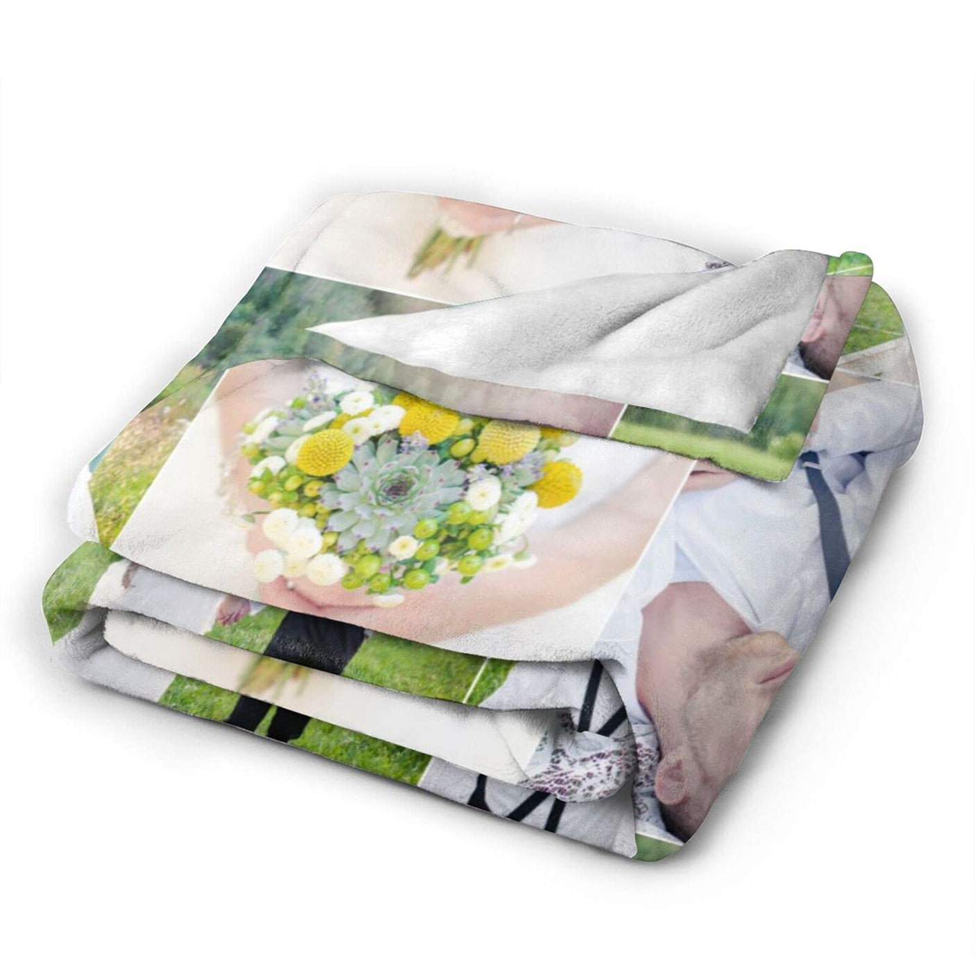 Custom Blanket with Photo Text Personalized Bedding Throw Blankets Customized Flannel Fleece Blankets for Family Birthday Wedding Gift Fits Couch Sofa Bedroom Living Room (1 Photos, 40"x50")