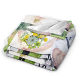 Custom Blanket with Photo Text Personalized Bedding Throw Blankets Customized Flannel Fleece Blankets for Family Birthday Wedding Gift Fits Couch Sofa Bedroom Living Room (1 Photos, 40"x50")