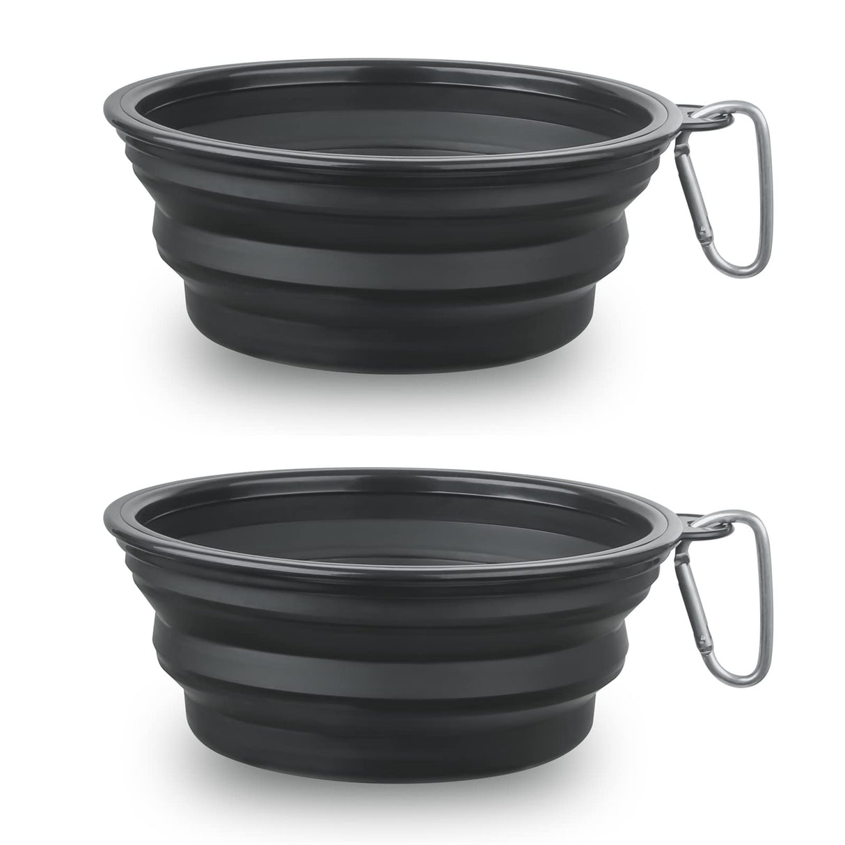 Dog Bowl Pet Collapsible Bowls, 2 Pack for Cats Dogs, Portable Pet Feeding Watering Dish for Walking Parking Traveling with 2 Carabiners (Small, Blue+Green)
