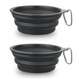 Dog Bowl Pet Collapsible Bowls, 2 Pack for Cats Dogs, Portable Pet Feeding Watering Dish for Walking Parking Traveling with 2 Carabiners (Small, Blue+Green)