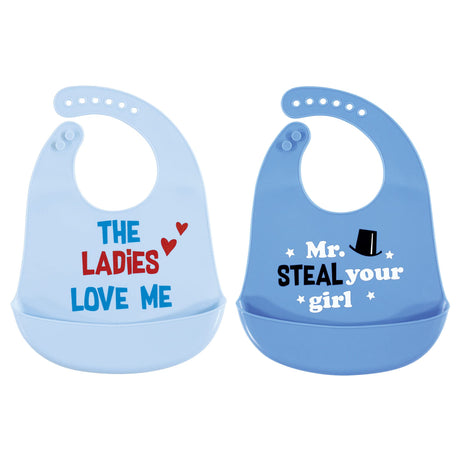 Hudson Baby Unisex Baby Silicone Bibs, Perfect Gentlemen, One Size