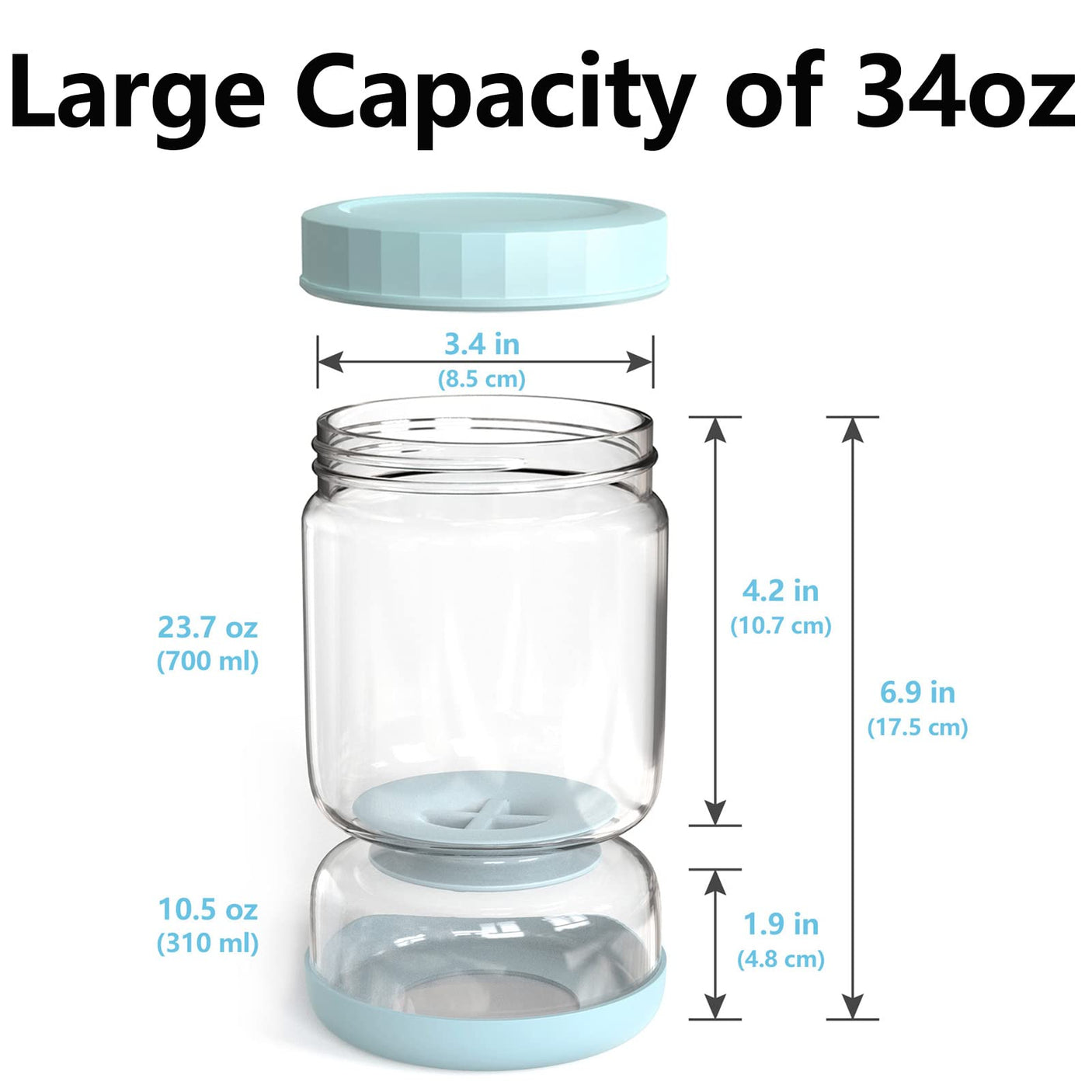 WhiteRhino Pickle Jar with Strainer Flip,34oz Pickle Container Pickle and Olive Hourglass Jar,Glass Flip Pickle Jar Juice Separator Jar with Airtight Lid for Jalapeno Gherkin