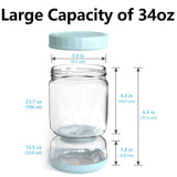 WhiteRhino Pickle Jar with Strainer Flip,34oz Pickle Container Pickle and Olive Hourglass Jar,Glass Flip Pickle Jar Juice Separator Jar with Airtight Lid for Jalapeno Gherkin