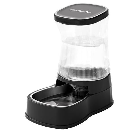 Gardner Pet Automatic Dog Water Dispenser Gravity Stainless Steel Water Waterer Feeder, 100% BPA-Free Large Capacity Water Feeding Bowls for Medium & Large-Sized Dogs Cats Other Pets -(1 Gallon)