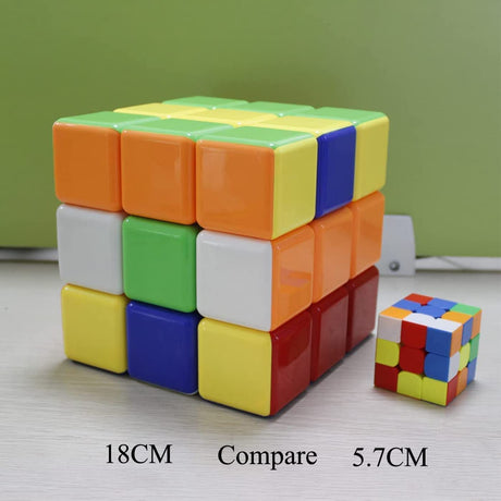 Giant Magic Cube, 18CM Big 3x3 Speed Cube Color-Matching 3D Sensory Puzzle Box Super Large Birthday Christmas Stocking Stuffers Gift for Kids Adults Fidget Toy Brain Teasers Cubing Classroom Speed Toy