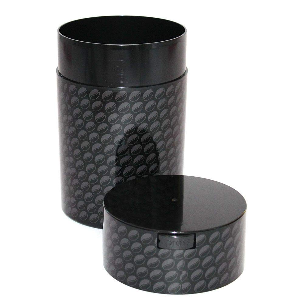 1LB Patented Airtight Multi-use Vacuum Works as Smell Proof Ground Coffee Bean Containers. Black Cap and Body, 1.85-Liter/1.6-Quart