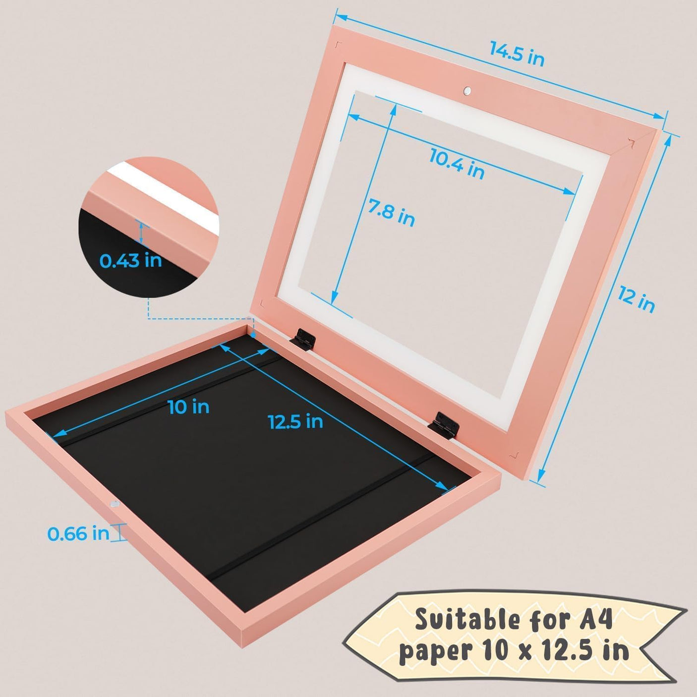 Golden State Art, 10x12.5 Kids Art Frames, Front-Opening Picture Frame Great for Kids Drawings, Artworks, Children Art Projects, Schoolwork, Home or Office (Walnut Set of 2)