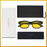 CARFIA Night Vision Glasses Driving for Men Women Anti-glare,Safety HD Yellow Lens Fishing Golf Narrow Face Glasses