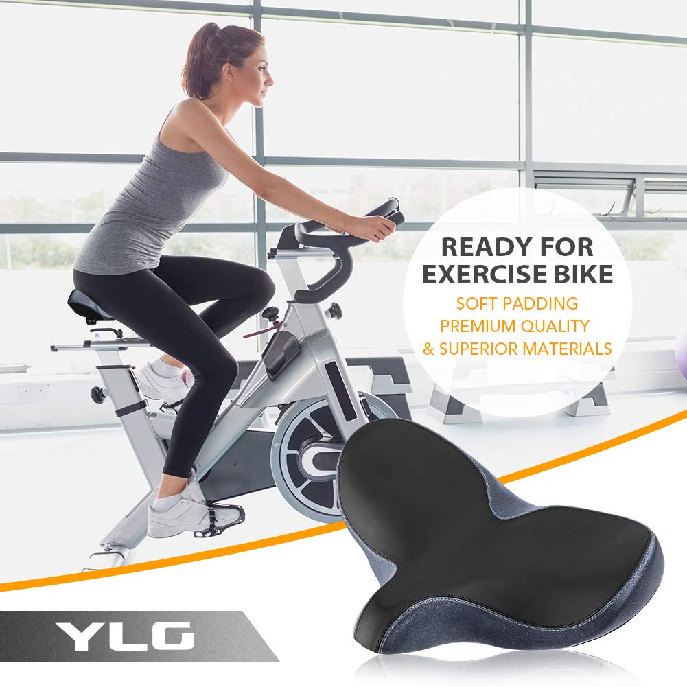 YLG Oversized Comfort Bike Seat Comfortable Replacement Bike Saddle Memory Foam Soft Bike Saddle Waterproof Universal Fit Bicycle Seat for Women Men