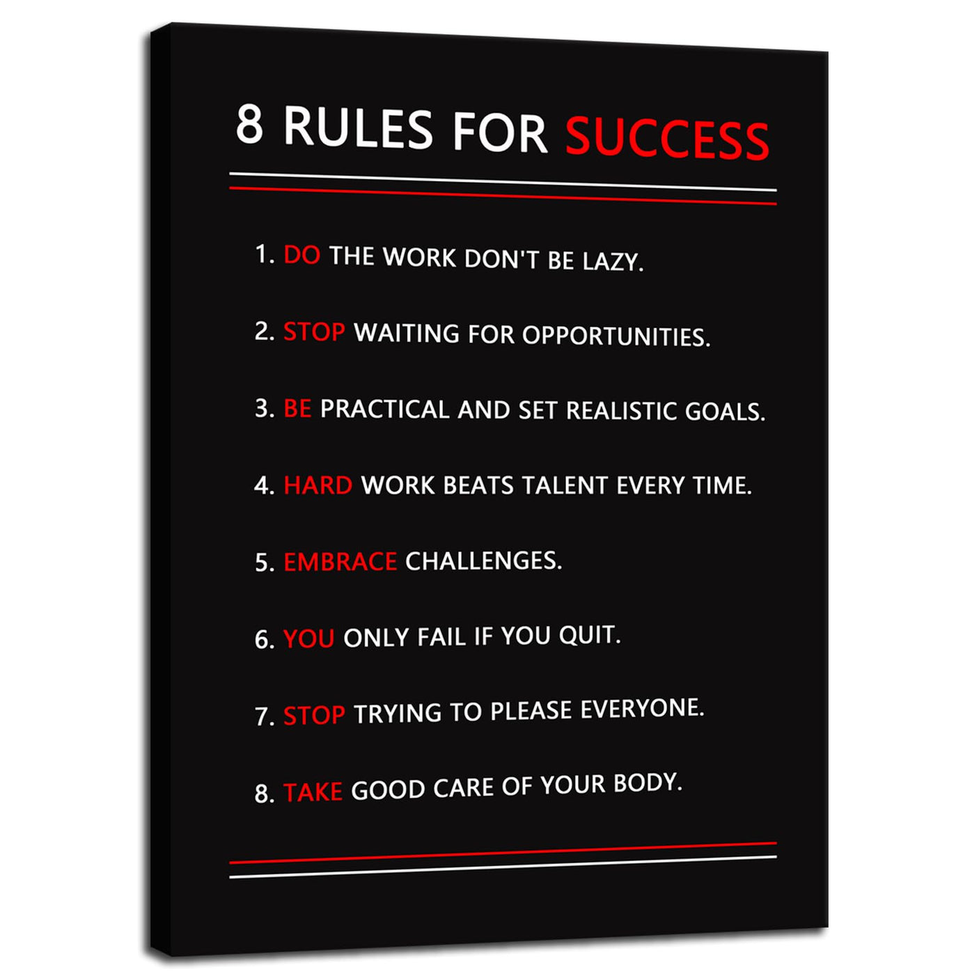 Inspirational Office Wall Decor Motivational Discipline Noun Canvas Wall Art Posters Prints Entrepreneur Quote Wall Picture Paintings Artwork Home Bedroom Framed Ready to Hang[12''W X 18''H]