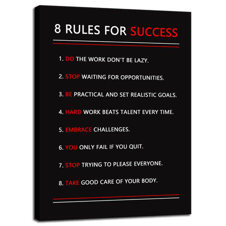 Inspirational Office Wall Decor Motivational Discipline Noun Canvas Wall Art Posters Prints Entrepreneur Quote Wall Picture Paintings Artwork Home Bedroom Framed Ready to Hang[12''W X 18''H]