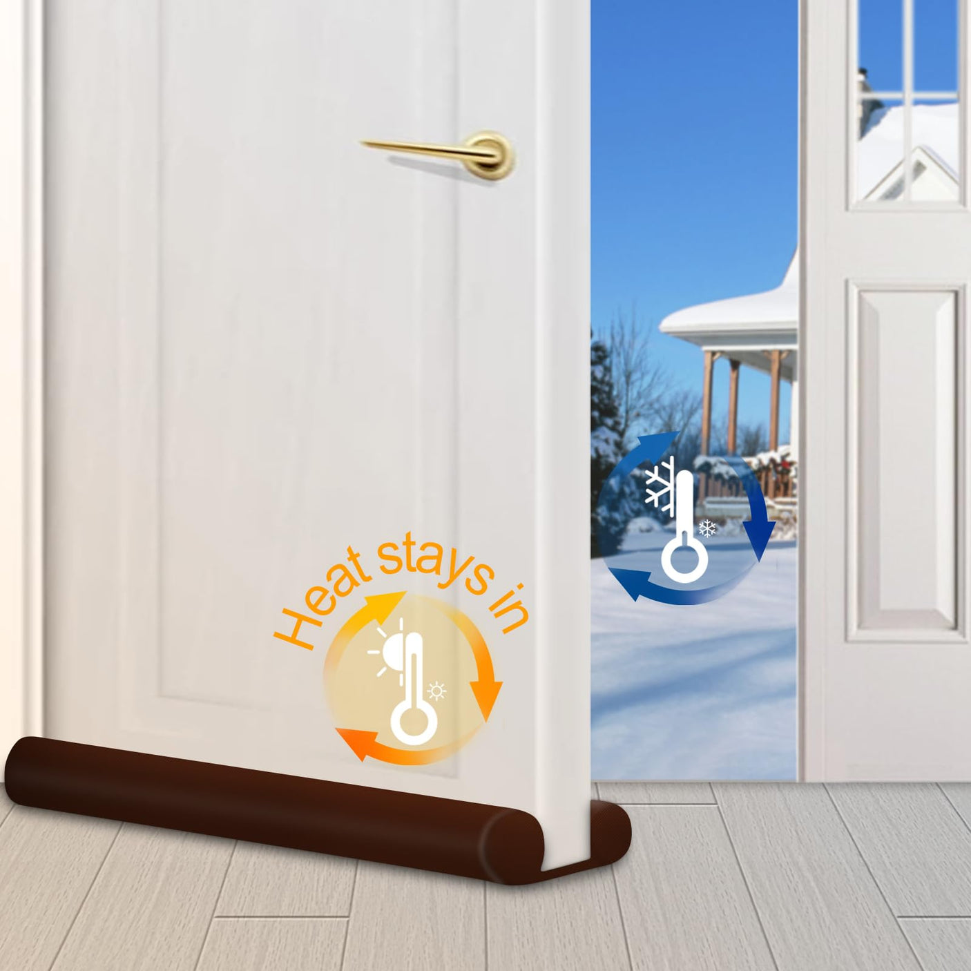 MAXTID Large Door Draft Stopper for Bottom of Doors 36” Under Door Draft Noise Blocker Black Gap Stoppers Door Draft Guard for Bottom of Doors Adjustable Door Seal Sweep Draft Home Essentials Gadgets