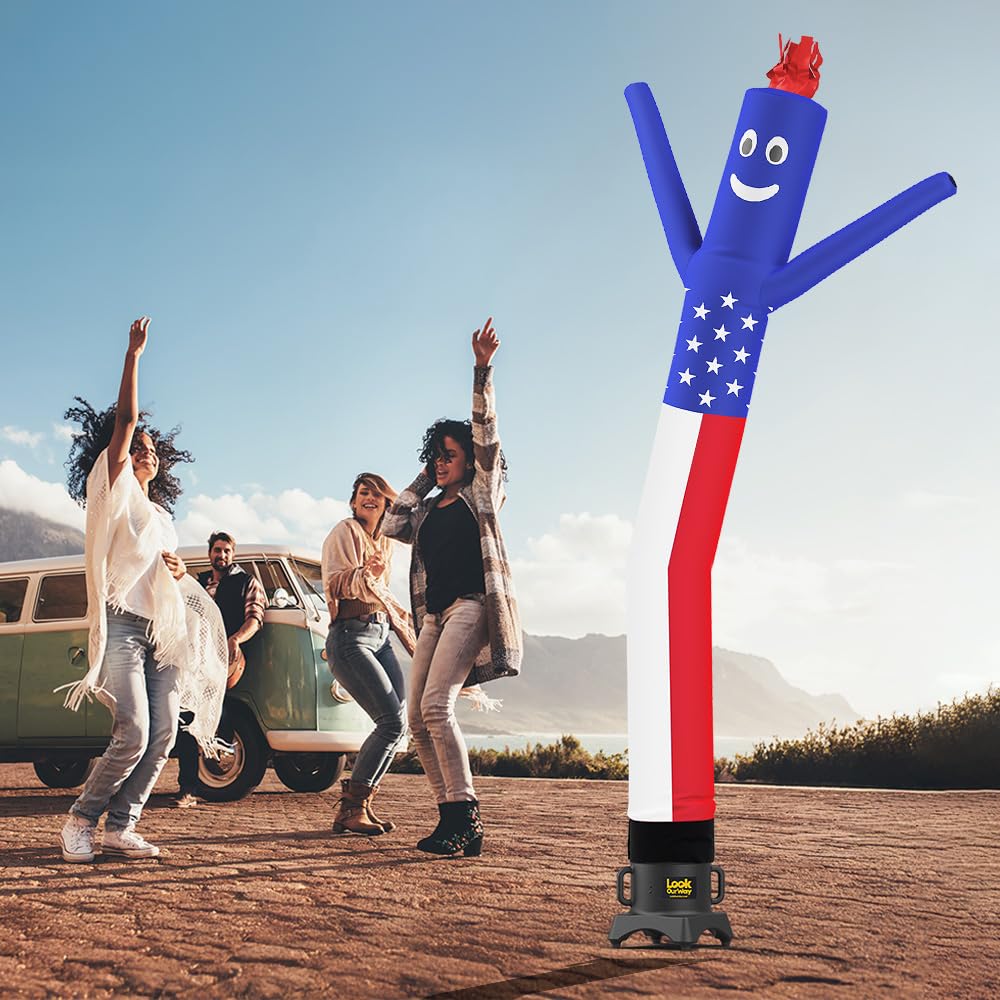 LookOurWay Air Dancers Wacky Waving Inflatable Tube Man Set - 10 Feet Tall Inflatable Dancing Man with Blower - Red