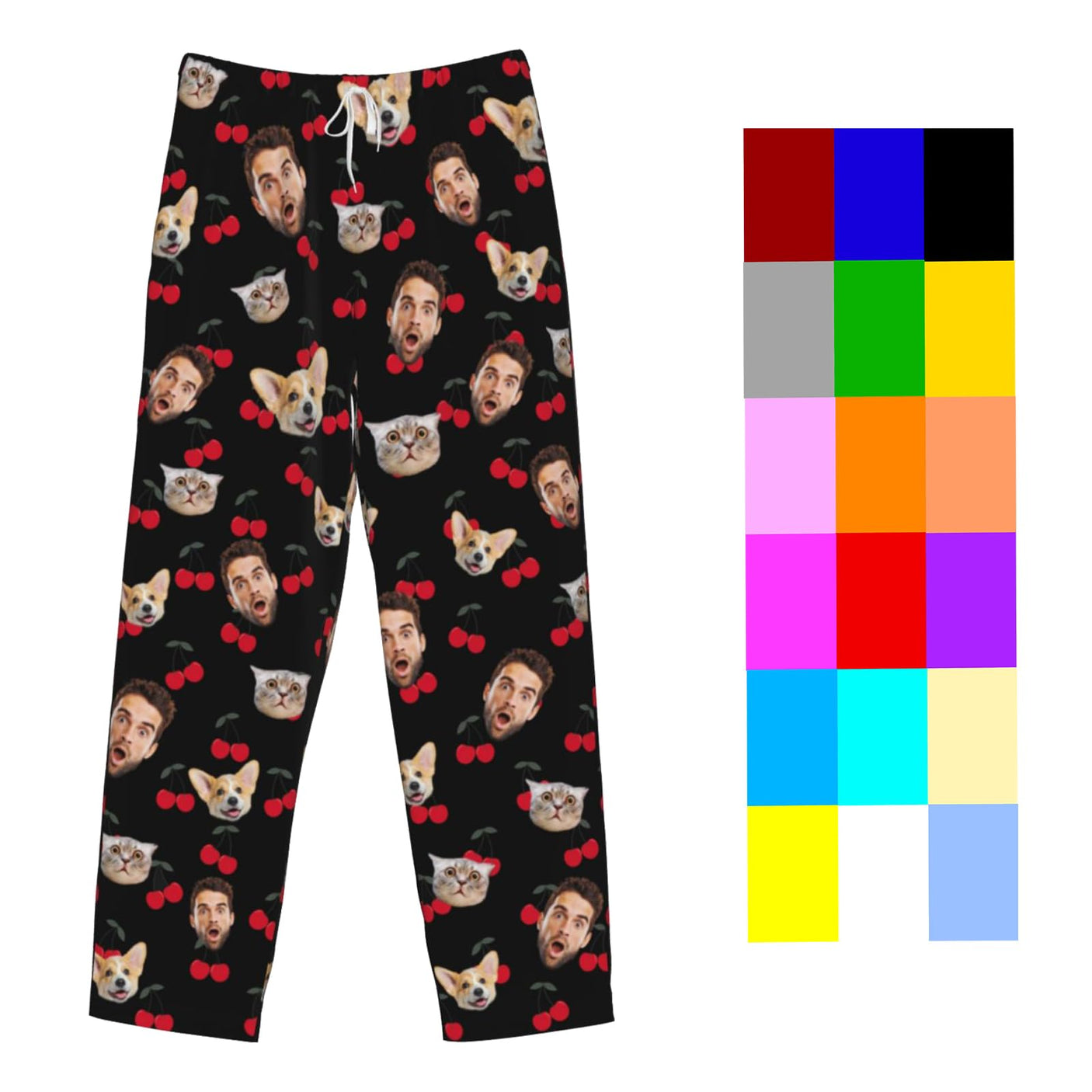 Custom Pajamas Pants Plaid Personalized Funny PJ Pant Design with Face Pajama for Men Women Dog Pet