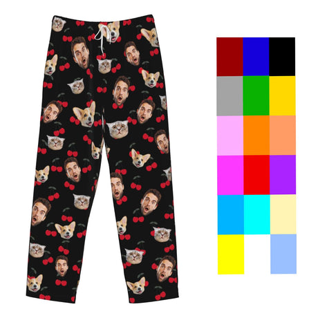 Custom Pajamas Pants Plaid Personalized Funny PJ Pant Design with Face Pajama for Men Women Dog Pet