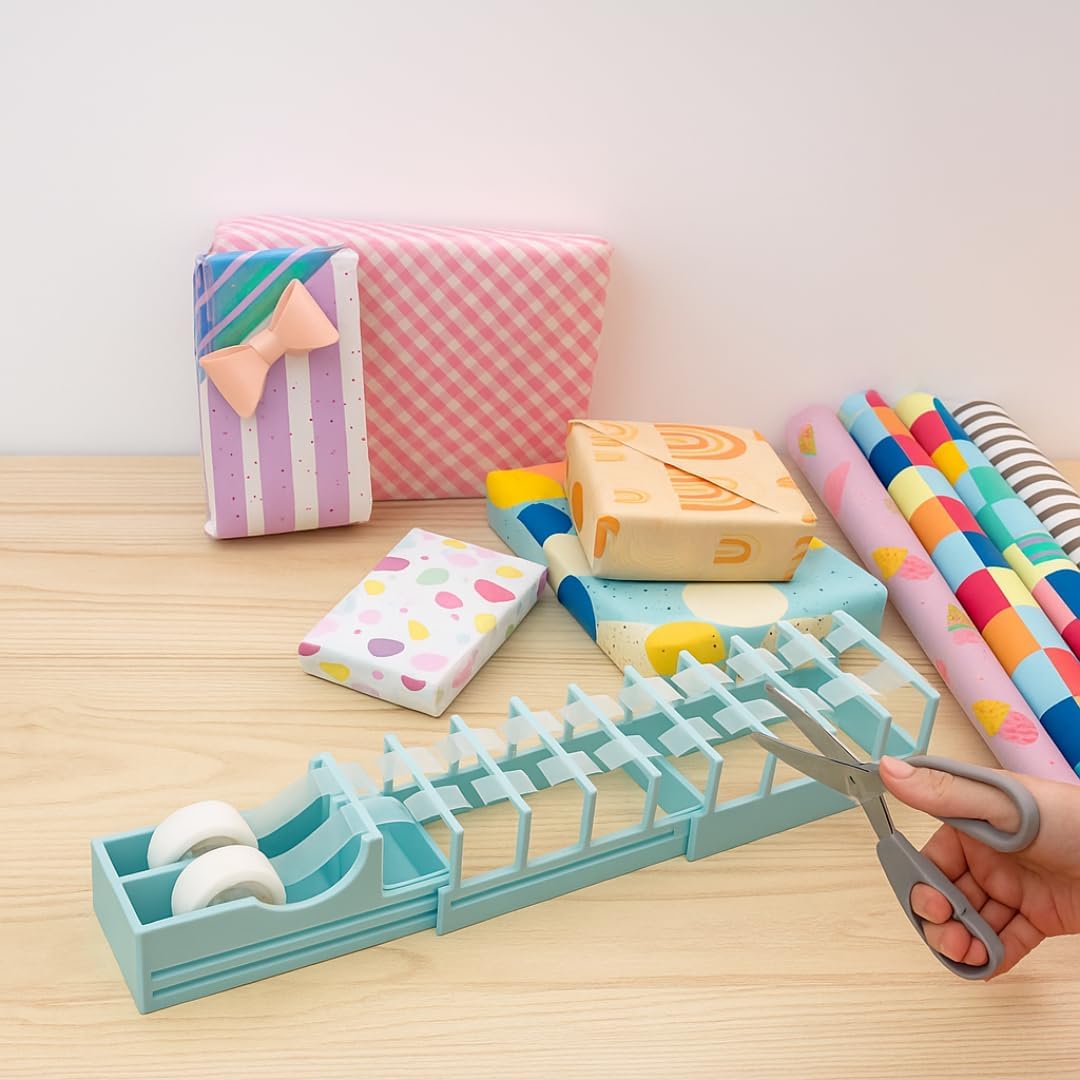 | Original Viral Desktop Tape Dispenser for Gift Wrapping & Crafts | Prepares 18 Tape Strips Fast | Blade-Free, Compact, Heavy-Duty | Fits Standard, Washi & Double-Sided Tape