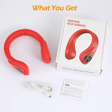 Portable Neck Warmer Rechargeable, Soft Leather Cordless Neck Heater Wrap Graphene Heated Scarf with 12 Heat Levels, Hand Warmers Electric Heating Pad for Pain Relief, Warm Gifts for Women Men