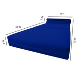 D&D Futon Furniture Sleeper Chair Folding Bed, Studio Sofa Guest Folded Mattress, High Density Foam (70 x 24 x 6, Navy Blue)