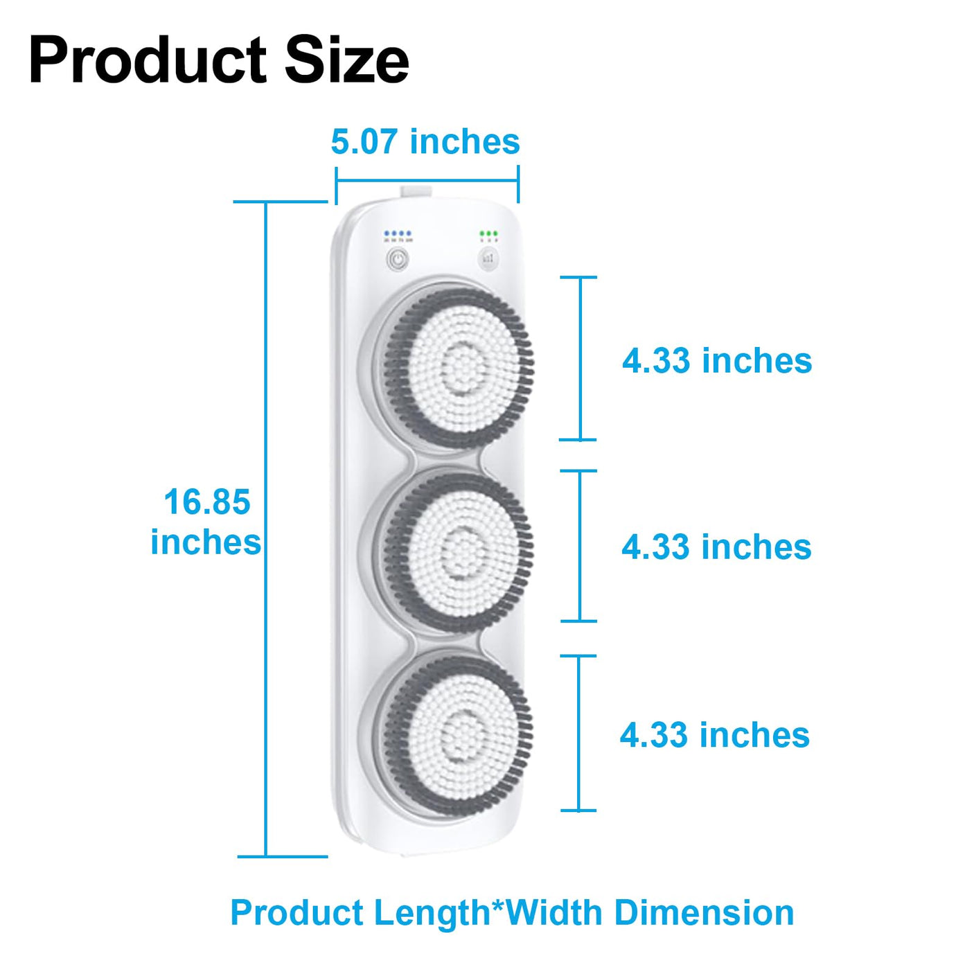 Electric Back Scrubber for Shower, Wall Mounted Electric Shower Back Scrubber, Dry Brushing Body Brush for Bathing, Cleansing, Exfoliating and Massaing, with 3 Spin Skin Bath Brush Heads