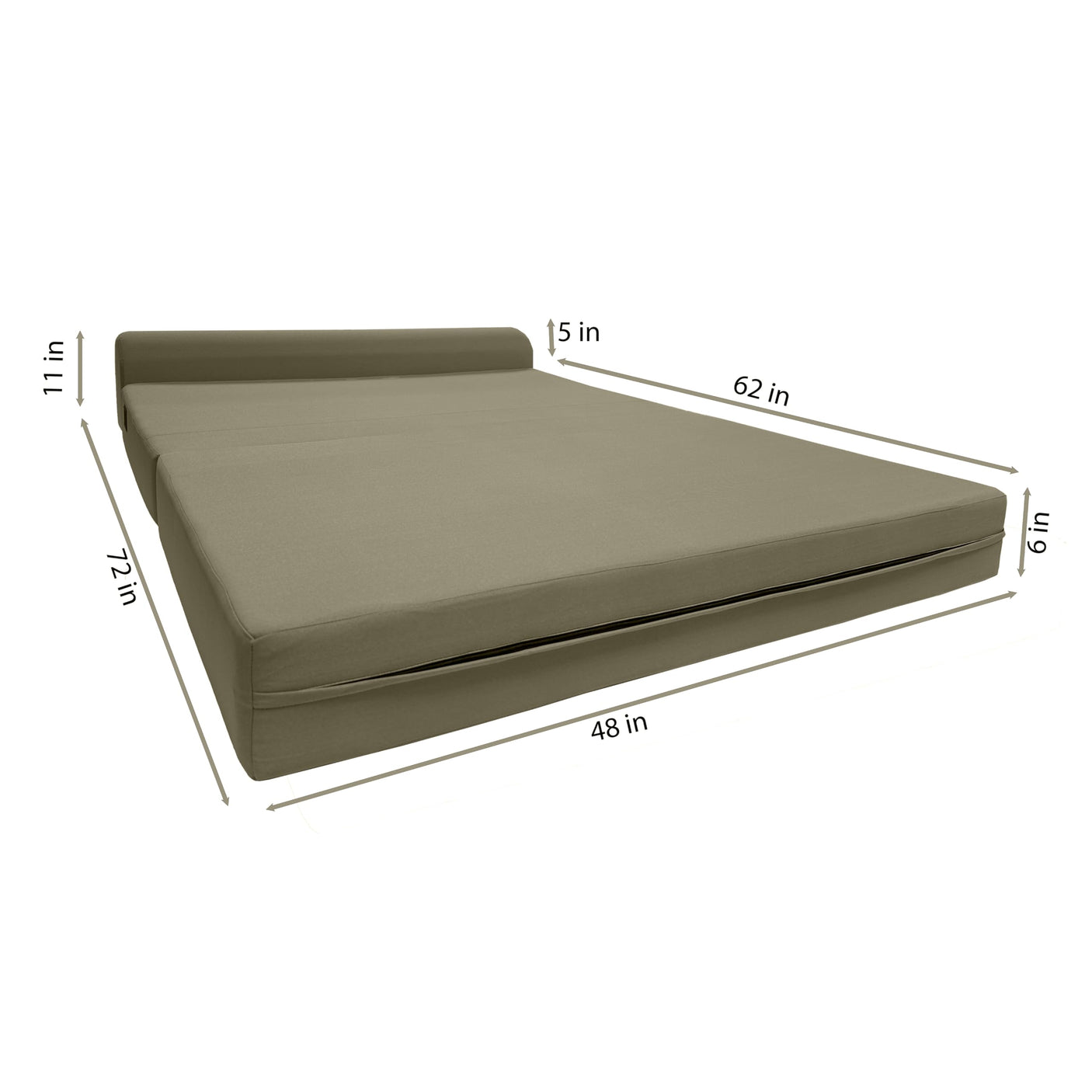 D&D Futon Furniture Sleeper Chair Folding Bed, Studio Sofa Guest Folded Mattress, High Density Foam (70 x 24 x 6, Navy Blue)