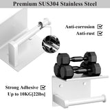 Tindbea Toilet Paper Holder with Phone Shelf, Adhesive or Screw Wall Mount Toilet Tissue Roll Holder, Rustproof & Multifunctional Stainless Steel Bathroom Storage Dispenser (Brushed Nickel)