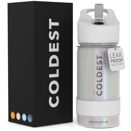 Coldest Insulated Water Bottle with Straw Lid - Stainless Steel Metal Thermos for Men & Women (Matte Black, 32 oz)