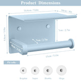Tindbea Toilet Paper Holder with Phone Shelf, Adhesive or Screw Wall Mount Toilet Tissue Roll Holder, Rustproof & Multifunctional Stainless Steel Bathroom Storage Dispenser (Brushed Nickel)