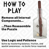 True Genius - Grecian Glass Bottle Disentanglement Brainteaser Puzzle, Logic Puzzle for Adults, Brain Teaser, Gifts for Father's Day, Men, Kids