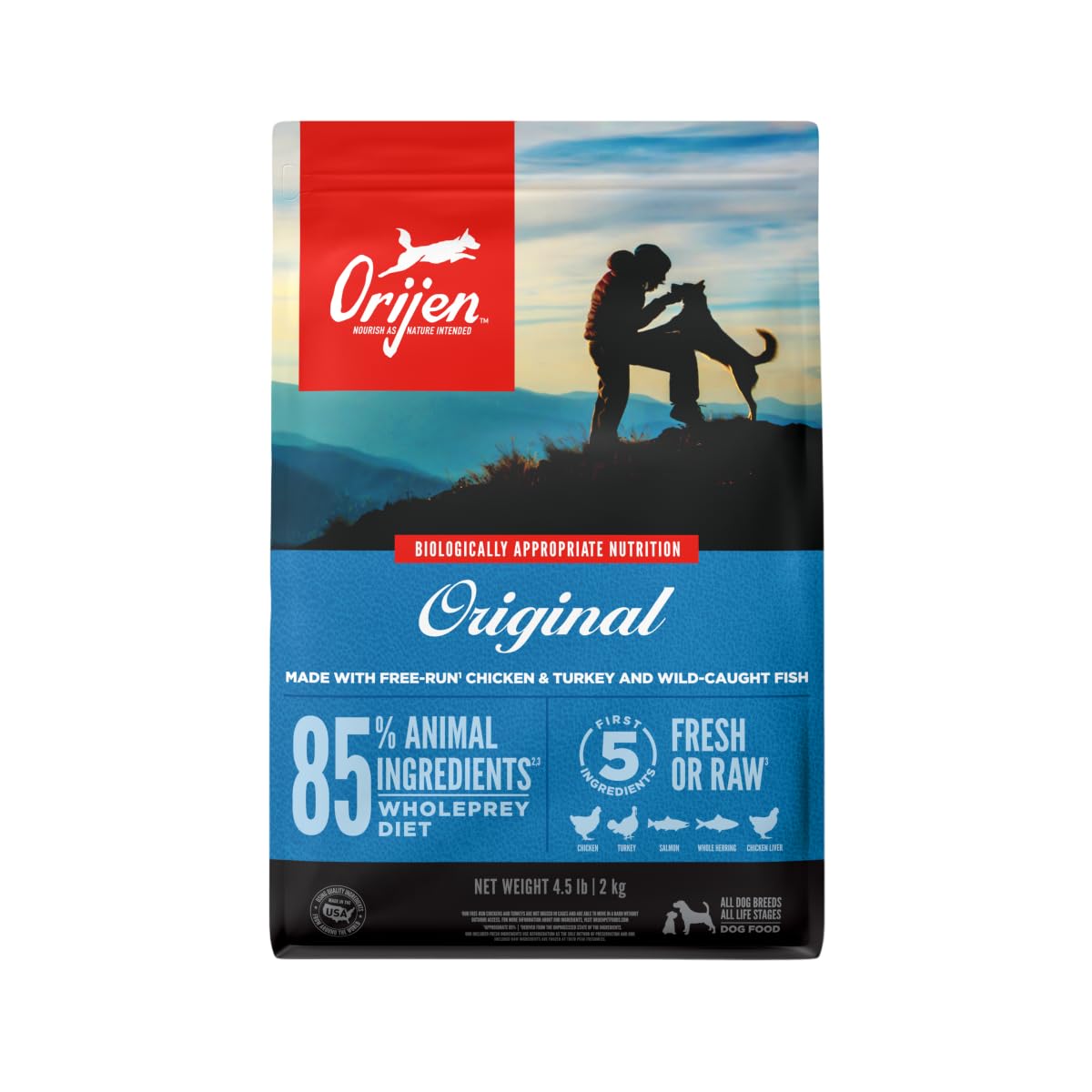 ORIJEN Dry Dog Food, Grain Free Dry Dog Food for All Life Stages, Fresh or Raw Ingredients, 13lb, Multiple Options