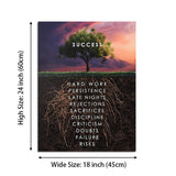 Success Tree Inspirational Quote Canvas Wall Art Motivational Motto Painting Inspiring Entrepreneur Posters Prints Artwork Decor Framed for Home Office Classroom Ready to Hang - 12" Wx18 H