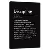 Inspirational Office Wall Decor Motivational Discipline Noun Canvas Wall Art Posters Prints Entrepreneur Quote Wall Picture Paintings Artwork Home Bedroom Framed Ready to Hang[12''W X 18''H]