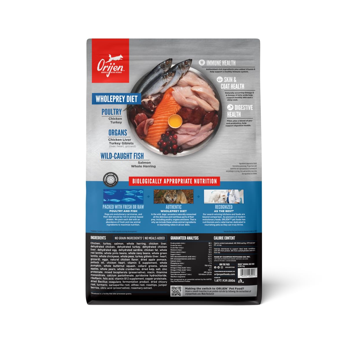 ORIJEN Dry Dog Food, Grain Free Dry Dog Food for All Life Stages, Fresh or Raw Ingredients, 13lb, Multiple Options