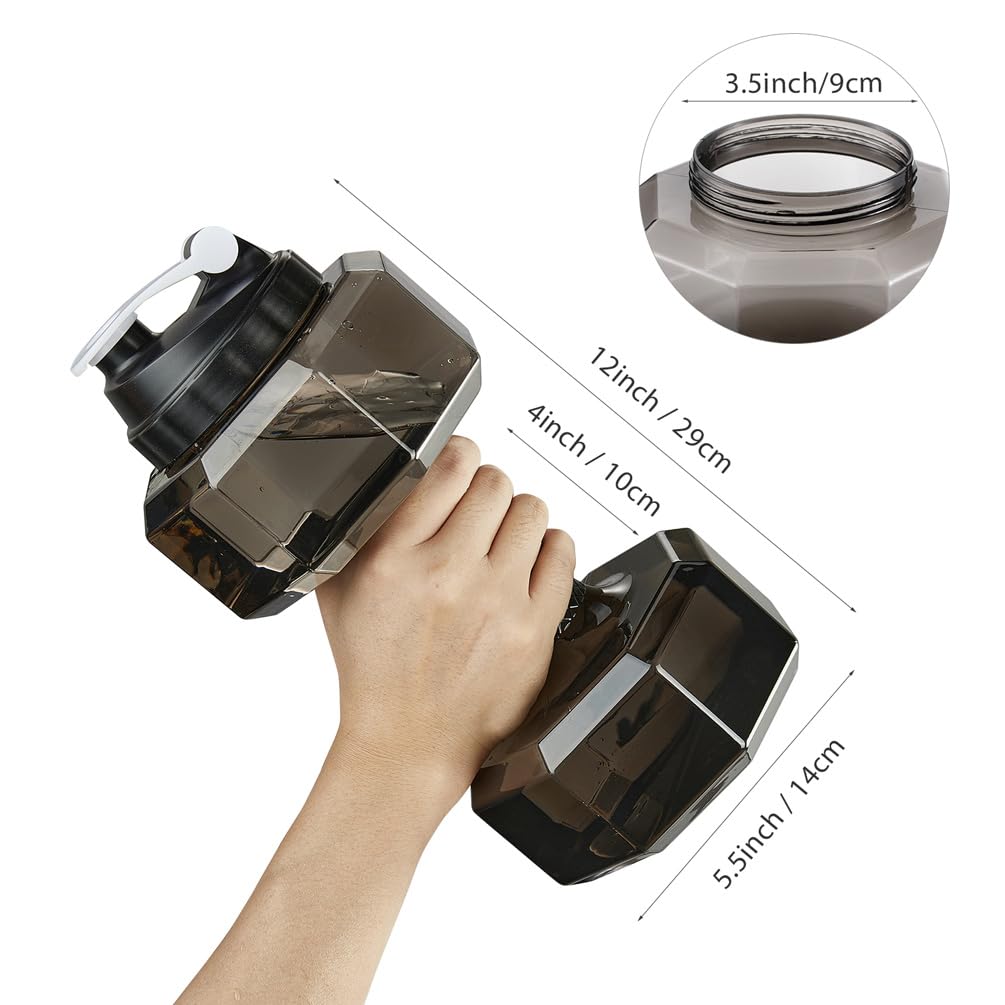 2.2L / 75Oz Dumbbell Shape Water Bottle, PETG Eco-friendly Sports Fitness Exercise Water Jug for Gym, Yoga, Running, Outdoors, Cycling, and Camping