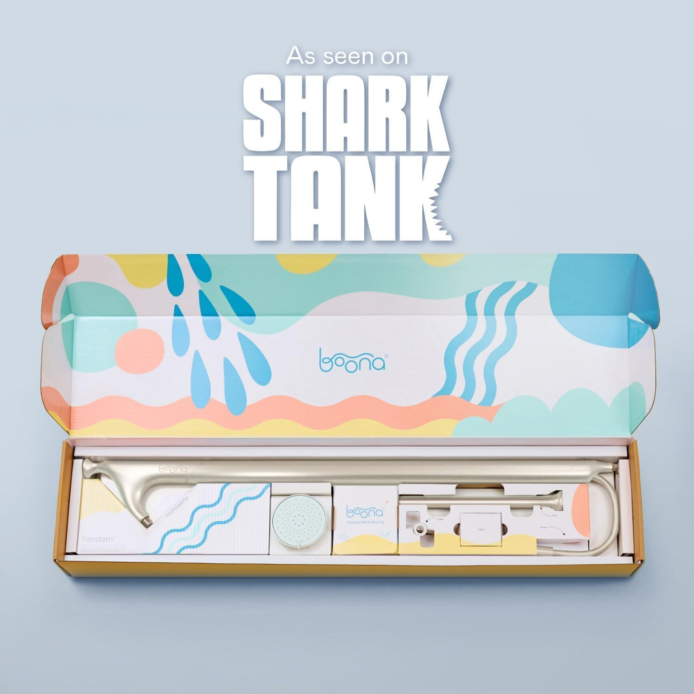 BOONA - The Original Tandem Shower | As Seen On Shark Tank | Double Shower Head for Couples, High Pressure Dual Shower Heads (One Showerhead, Midnight Black)