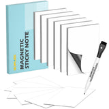 HOMiDEK Reusable Magnetic Sticky Notes, (30 Pack, 3x3 in) Dry Erase Magnets Magnetic Labels with Marker, Easy to Post Notes for Whiteboard, Fridge, Locker, Cabinet, Door - Office & Classroom Supplies