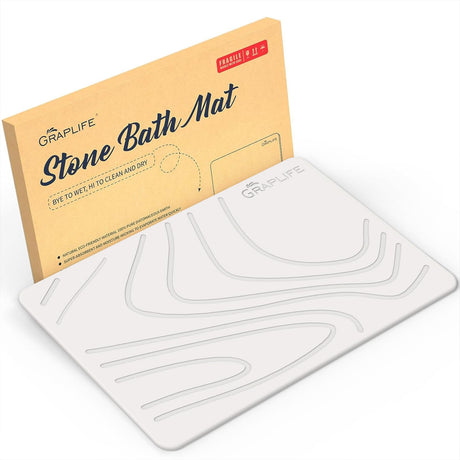 Stone Bath Mat, Diatomaceous Earth Shower Mat, Non-Slip Super Absorbent Quick Drying Bathroom Floor Mat, Natural, Easy to Clean (23.6 x 15.35 Darkgrey)