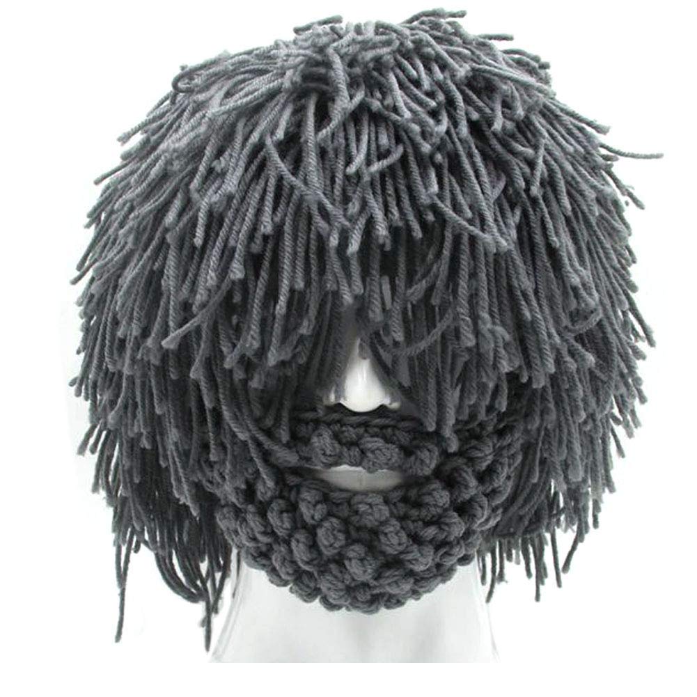 Creative Barbarian Knit Beard Hat Funny Knit Cap Wig Beanie Hats Beard Facemask