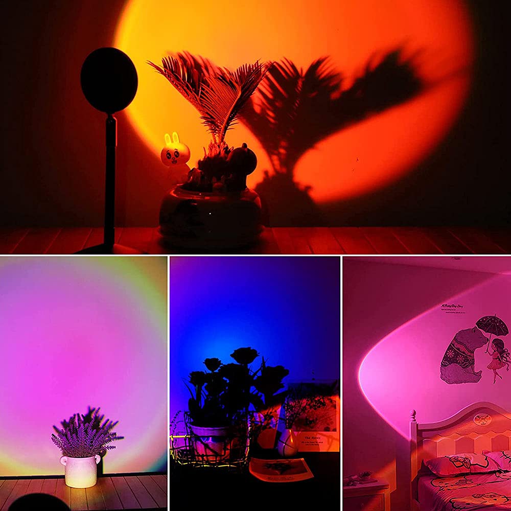 YouOKLight Sunset Lamp, Sunset Projector Lamp 10W LED Sunset Light Night Light 180 Degree Rotation Romantic Rainbow Light USB Charging for Bedroom Party Home Decor, Rainbow…