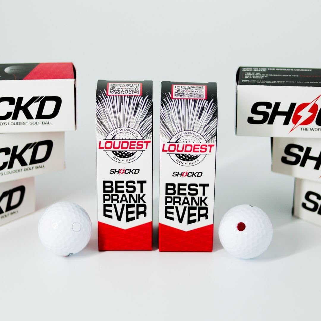 SHOCK'D GOLF BALLS - The World's Loudest Golf Ball - Viral Prank Ball (Sleeve of 3, Novelty)
