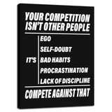 Inspirational Office Wall Decor Motivational Discipline Noun Canvas Wall Art Posters Prints Entrepreneur Quote Wall Picture Paintings Artwork Home Bedroom Framed Ready to Hang[12''W X 18''H]