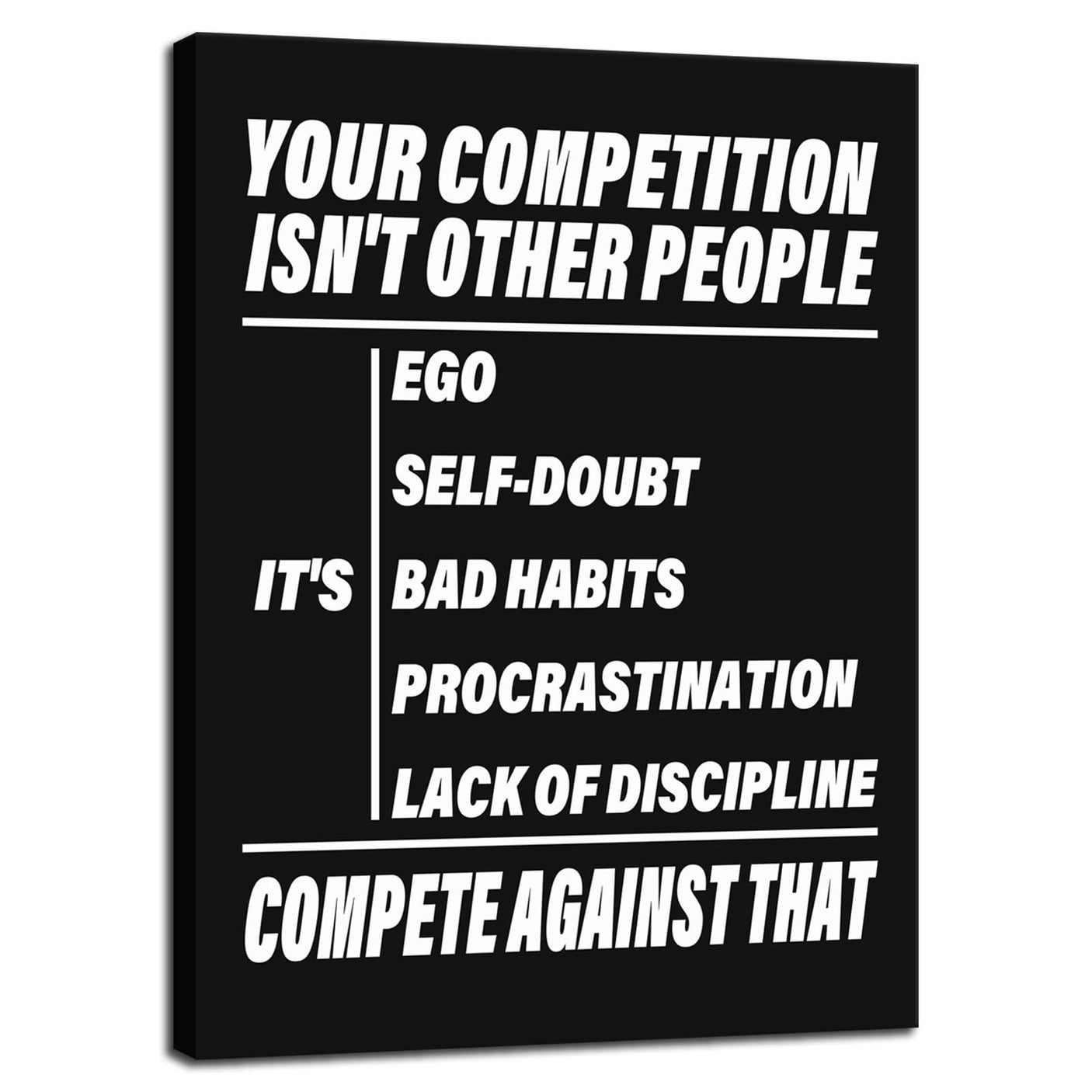 Inspirational Office Wall Decor Motivational Discipline Noun Canvas Wall Art Posters Prints Entrepreneur Quote Wall Picture Paintings Artwork Home Bedroom Framed Ready to Hang[12''W X 18''H]