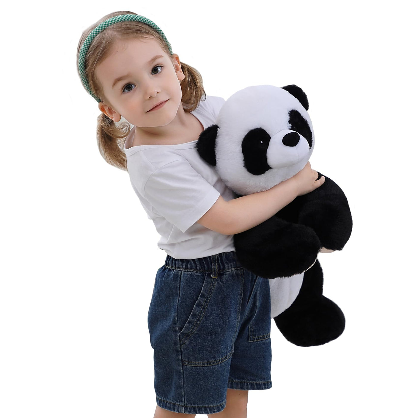 5 lbs, 24 inches Panda Weighted Stuffed Animals, Cuddly Weighted Panda Plush Pillow Giant Plushie Ideal Gift for Adults & Kids