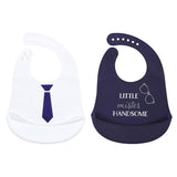 Hudson Baby Unisex Baby Silicone Bibs, Perfect Gentlemen, One Size
