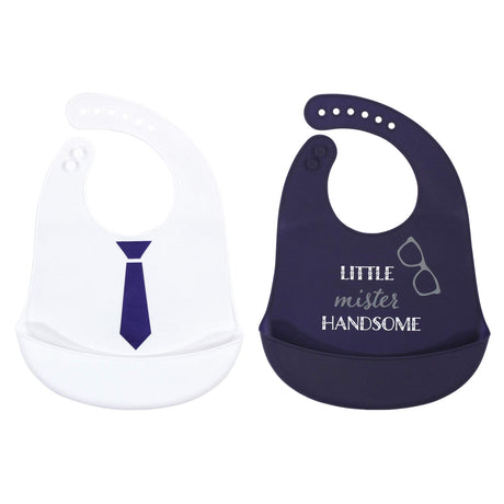 Hudson Baby Unisex Baby Silicone Bibs, Perfect Gentlemen, One Size